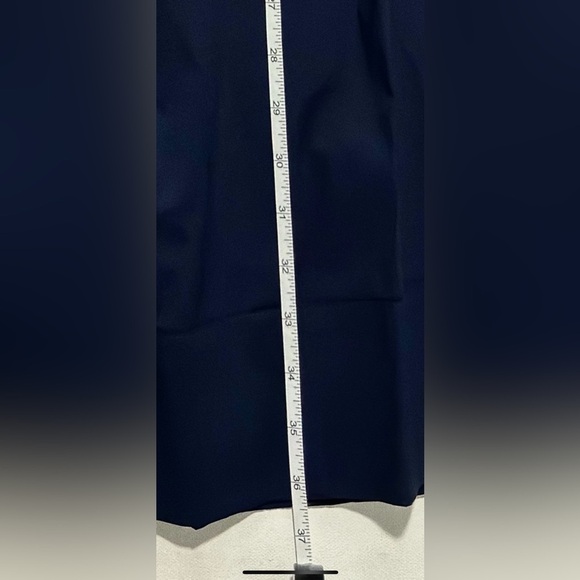 STAUD Vanessa halterneck cotton blend poplin dress pocket tie back midi navy xl - Picture 9 of 14